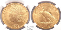10 Dollars 1908 USA 10 Dollars 1908 MOTTO MS63