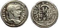 Roman Empire - Maximianus Herculius / Four tetrarchs before city gate, AR Argenteus (AD 286-305) ss  /  ss+