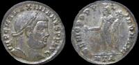 Roman follis Maximianus silvered AE follis Genius standing facing -