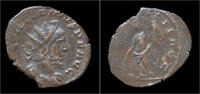 Roman antoninianus Victorinus billon antoninianus Providentia standing left -