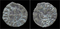 Crusader denier Crusader Archaia Philipp of Tarent billon denier no date. -