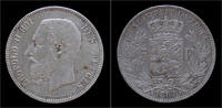 Belgium 5 frank Belgium Leopold II 5 frank 1867 point -