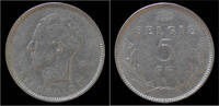 Belgium 5 frank Belgium Leopold III 5 frank 1936 VL- pos B -