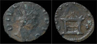 Roman antoninianus Divo Claudius II Gothicus altar with flames -