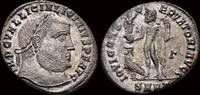 Roman silvered follis Licinius I Silvered follis Jupiter standing facing -