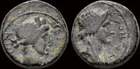 Mysia AE15 Mysia Pergamon Anonymous AE15 bust Roma right -