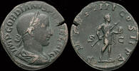 Roman sestertius Gordian III AE sestertius emperor standing right -