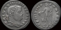 Roman follis Galerius AE follis Genius pouring libation from patera -