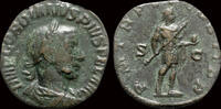 Roman sestertius Gordian III AE sestertius Gordian advancing right -