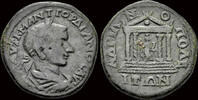 Thrace AE26 Thrace Hadrianopolis Gordian III AE26 tetrastyle temple -