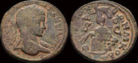 Seleucis and Pieria AE33 Seleucis and Pieria Antioch Elagabalus AE33 Tyche seated left -