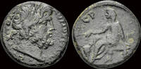 Seleukia and Pieria AE17 Seleukia and Pieria Antioch Time of Nero AE17 Boule seated left -