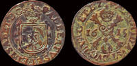Southern Netherlands duit Southern Netherlands Brabant Albrecht & Isabella duit 1615 -