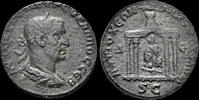 Seleucis and Pieria tetrassarion Seleucis and Pieria Antioch Trebonianus Gallus AE tetrassarion shrine -