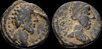 Mesopotamia AE14 Mesopotamia Edessa Commodus AE14 bust Abgar VIII -