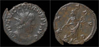 Roman antoninianus Victorinus billon antoninianus Salus standing right -