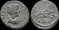 Galatia AE19 Galatia Pessinos Geta, as Caesar AE19 Sangarios reclining left-unpublished -