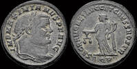 Roman follis Maximianus AE follis Moneta standing front -