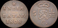 Netherlands East Indies 1/2 duit Netherlands East Indies Batavia 1/2 duit 1808 -