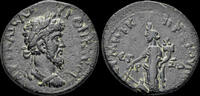 Pontos AE27 Pontos Amaseia Lucius Verus AE27 Tyche standing left -