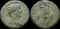 Roman dupondius Hadrian AE orichalcum dupondius Virtus standing front -