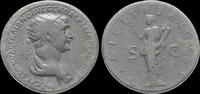 Roman dupondius Trajan AE Dupondius Felicitas standing left -