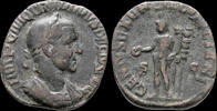 Roman sestertius Trajan Decius AE orichalcum sestertius Genius standing front -