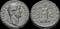 Roman AE As Hadrian AE As modius -