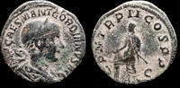 Roman sestertius Gordian III AE sestertius Gordian standing left -