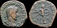 Roman sestertius Gordian III AE sestertius Mars advancing right -