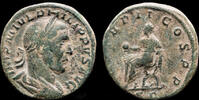 Roman sestertius Philip I AE sestertius emperor seated left -