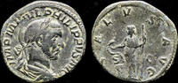 Roman AE sestertius Philip I AE sestertius Salus standing left -