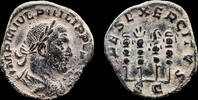 Roman AE sestertius Philip I AE sestertius four standards -
