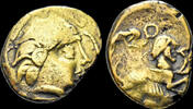Celtic electrum stater Celtic Gaul Pictones electrum stater biga with horse -