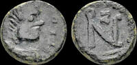 Roman AE nummus Zeno AE nummus monogram within wreath -