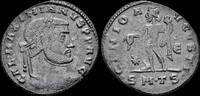 Roman follis Galerius AE follis Genius standing -