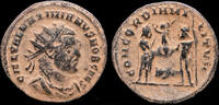 Roman radiate follis Galerius, Caesar radiate follis emperor standing right -