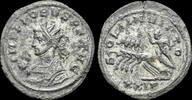 Roman antoninianus Probus AE silvered antoninianus Sol in galloping quadriga left -