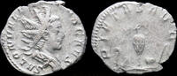 Roman antoninianus Saloninus, as Caesar AR antoninianus sacrificial implements -