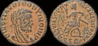 Roman half follis Divus Claudius II Gothicus AE half follis emperor seated left -