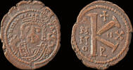 Byzantine half follis Maurice Tiberius half follis large K -
