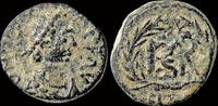 Roman AE nummus Marcian AE nummus monogram in wreath -