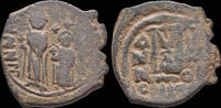 Byzantine AE follis Heraclius with Heraclius Constantine AE follis large M -