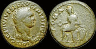 Roman dupondius Domitian AE dupondius Roma seated left- rare Eastern Mint -