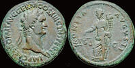 Roman AE As Domitian AE As Moneta standing to left -