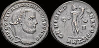 Roman follis Galerius AE follis Genius standing left -