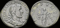 Roman AE sestertius Philip I AE sestertius Laetitia standing left -