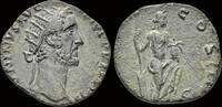 Roman AE dupondius Antoninus Pius AE dupondius Annona standing right -