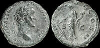 Roman As Antoninus Pius AE As Fortuna standing left -