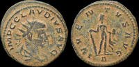 Roman antoninianus Claudius II Gothicus AE antoninianus Hercules standing facing -